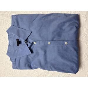 Lot of two LOFT Women's Sleeveless Fuchsia Blouse & Light Blue Button-Up Shirt